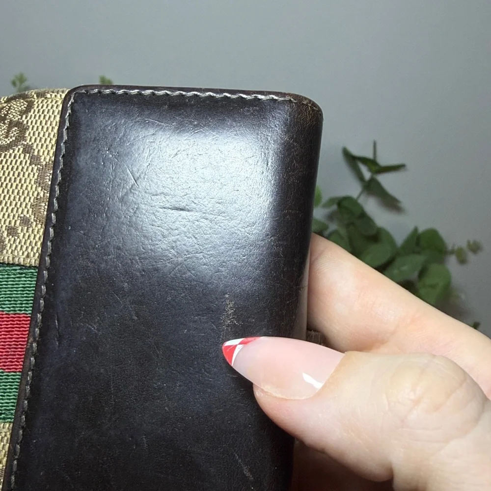 Vintage Gucci GG Wallet Push Lock Monogram Pre-Loved Supreme Jackie 1961 Compact